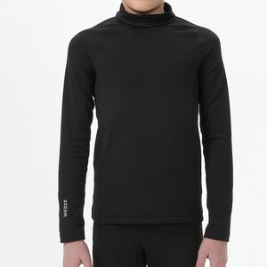 Decathlon WEDZE Kids Ski Base Layer Black Warmers long sleeves Top size 12years